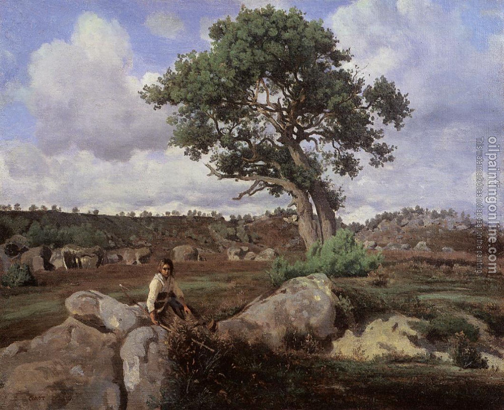 Corot, Jean-Baptiste-Camille - Fontainebleau, 'The Raging One'